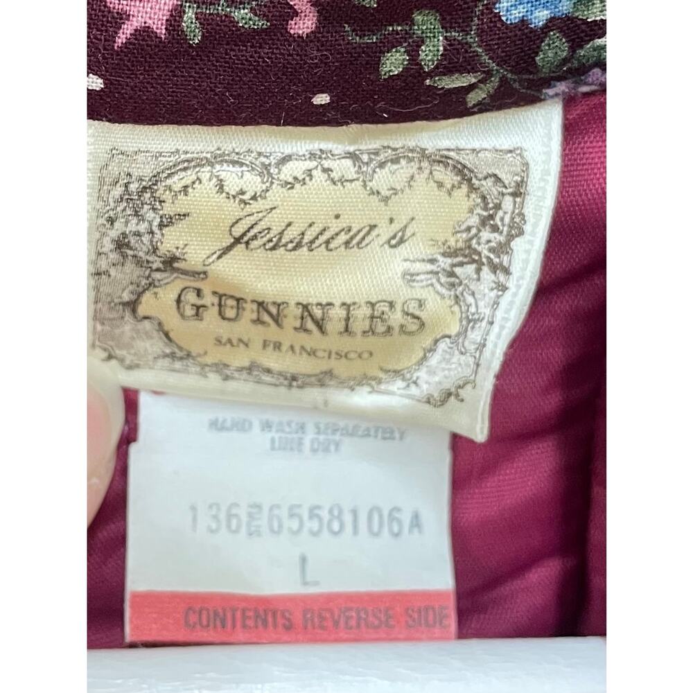 Gunne Sax Jessicas Gunnies Vintage 70s Purple Floral Quilted Prairie Jacket Sz L - Picture 3 of 9